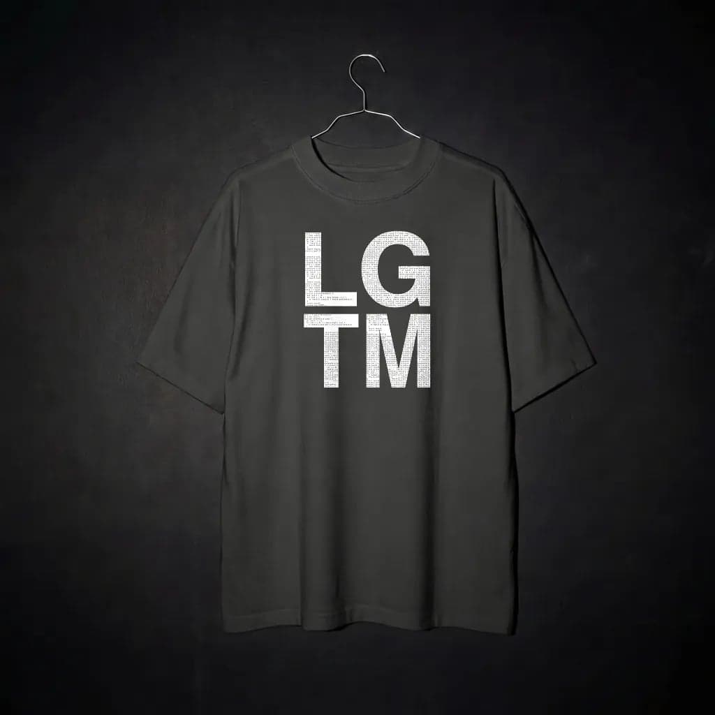 The LGTM T-shirt in Faded Coal on a hanger